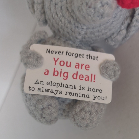 Gray and Red Elephant Plush Home Accent - Picture 8 of 9